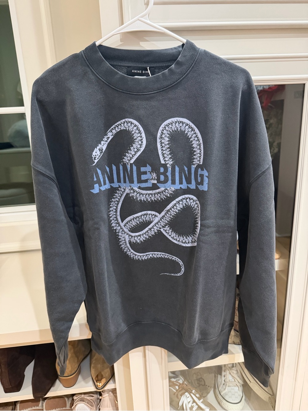 NWT ANINE BING Harvey Snake Crewneck Sweatshirt - size medium - Picture 3 of 5
